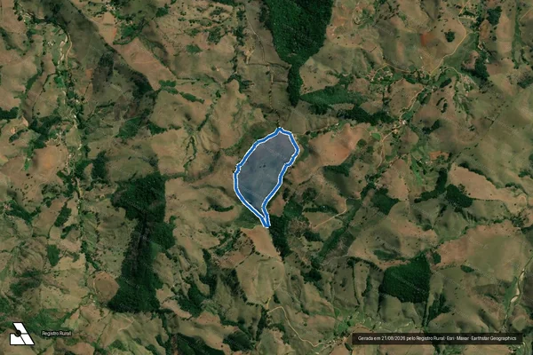 Imagem de satélite de JOÃO DO MATO - FAZ. DO CUNHA - Parcela 1 em Santa Bárbara do Tugúrio - MG