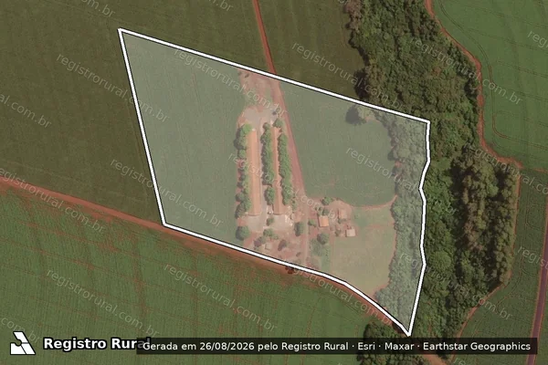 Imagem de satélite de Lote Rural nº 155-D, da Gleba 17, do IRAP - Parcela 1 em Palotina - PR