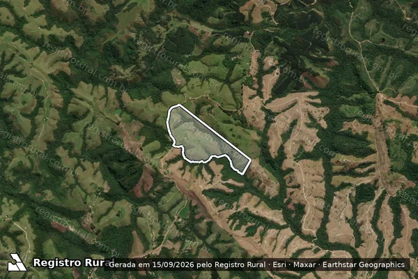 Imagem de satélite de SÍTIO JACUTINGA - SERRA DA PRATA - 001 em Cândido de Abreu - PR