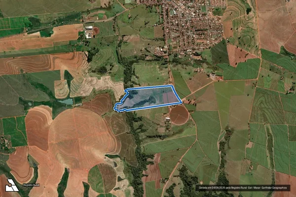 Imagem de satélite de parte da Fazenda São Francisco - Parcela 1 em Luiziânia - SP