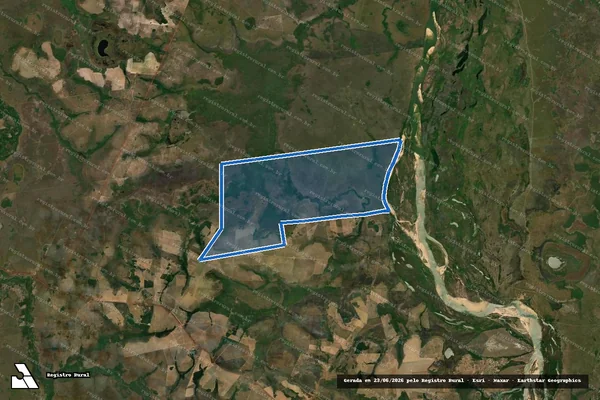Imagem de satélite de FAZENDA LAGO DE PEDRA - Matricula 13.372 em São Félix do Araguaia - MT