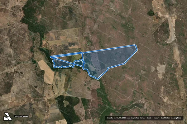 Imagem de satélite de Fazenda São José denominada Santa Vitória em Flores de Goiás - GO