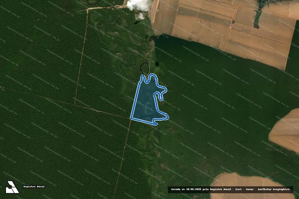 Imagem de satélite de Fazenda Pouso Alegre - Mat. 88 ? Mun. de Ribeirão Cascalheira ? MT em Ribeirão Cascalheira - MT