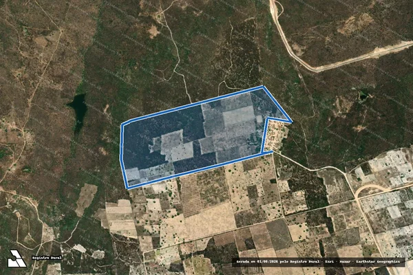 Imagem de satélite de Projeto de Assentamento Cícero Anselmo ? Área Coletiva 1 - Parte 1 em Santana do Matos - RN