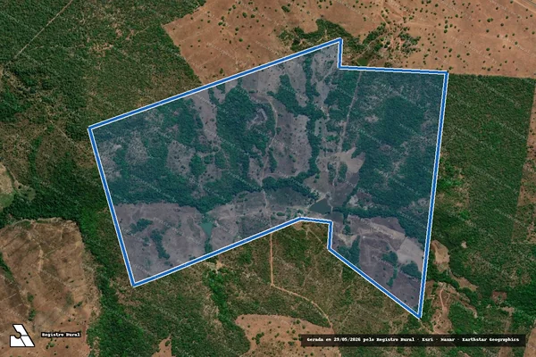 Imagem de satélite de Faz. Nova Jerusalém – Lote 22, Lot° Boa Esperança, 1ª Et. e P. do Lote 02, Lotº Crixás, Gl. 01 / Mat. 4806 em Aliança do Tocantins - TO