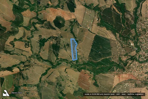 Imagem de satélite de São Sebastião - Matrícula n° 38.168 em Analândia - SP