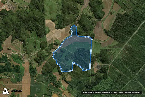 Imagem de satélite de Fazenda Poço Grande – Mat. 4.243 em Guaramirim - SC