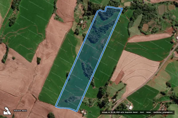 Imagem de satélite de PARTE DO LOTE RURAL Nº 57, 2ª SEÇÃO GUARITA - Parcela 1 em Vista Gaúcha - RS
