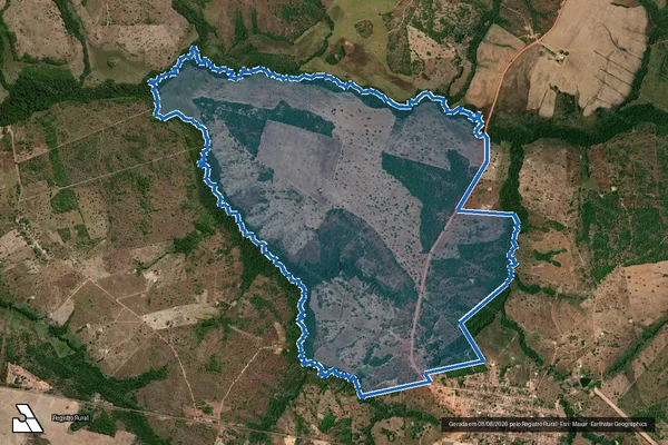Imagem de satélite de FAZENDA BOA ESPERANÇA  - LOTE 42-A em Dois Irmãos do Tocantins - TO