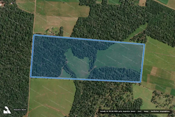 Imagem de satélite de FAZENDA GASPARIN 10 ALQ - Matrícula 5962 em Paula Freitas - PR