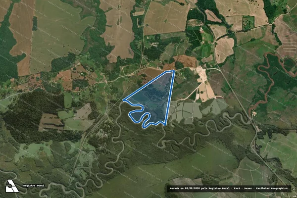 Imagem de satélite de Fazenda Minuano - Matrícula 14.396 em Lapa - PR