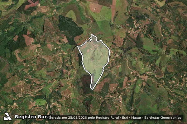 Imagem de satélite de Fazenda dos Estouros - Parcela 1 em Araponga - MG