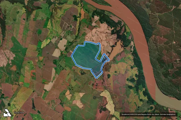 Imagem de satélite de Fazenda São João - Parte 1 em São Borja - RS