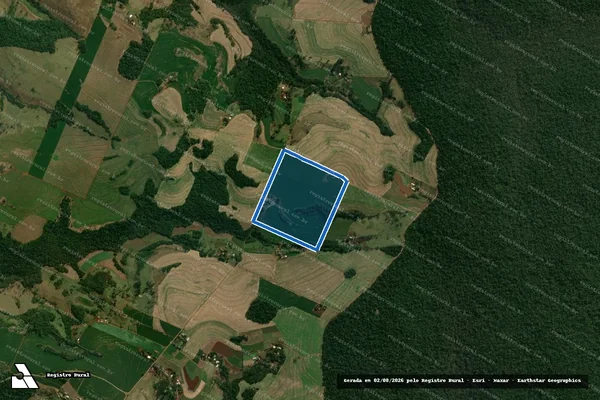 Imagem de satélite de UMA PARTE DO LOTE 16,  GLEBA 01 - 1ª PARTE, COL. BENJAMIN CONSTANT - PARTE DO LOTE 16 em Céu Azul - PR