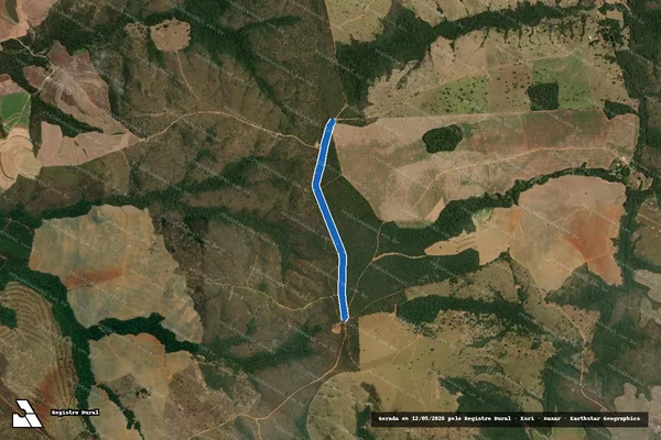 Imagem de satélite de Parcela 3 de uma parte de terras situada na Faz Pamplona, conhecida também por Cachoeira, Cachoeirinha e Pratinha (Faixa domínio - Parte 1 em Luziânia - GO