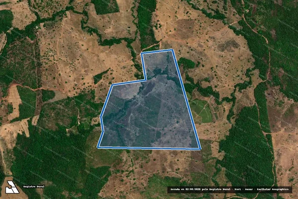 Imagem de satélite de Gleba 01, Parte da Junção dos Lotes 08-C, 08-D e  e Parte Remanescente do Lote 08 e Lote 09-A do Loteamento Pé do Morro 2ª Etapa - Gleba 01 em Miranorte - TO