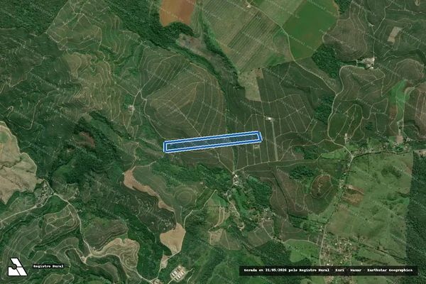 Imagem de satélite de SITIO DAS PEDRINHAS GLEBAS 39 S-V-U MAT 32983 - Parte 1 em Cajati - SP