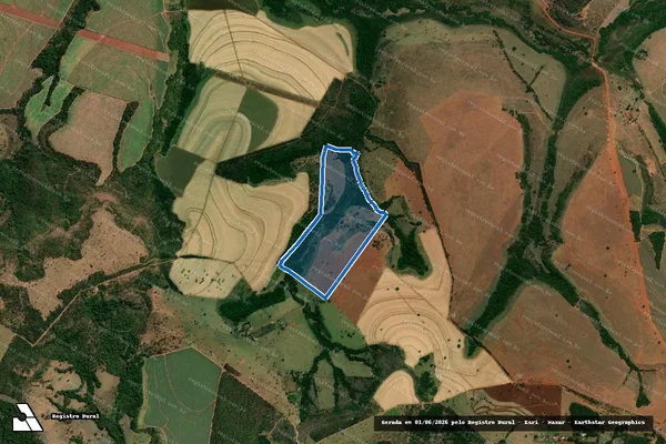 Imagem de satélite de Fazenda São Gregório - Gleba única em Campo Florido - MG