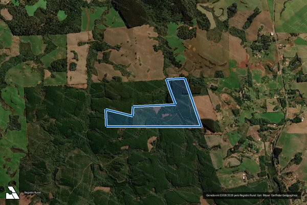 Imagem de satélite de FAZENDA CACHOEIRA - Única em Turvo - PR