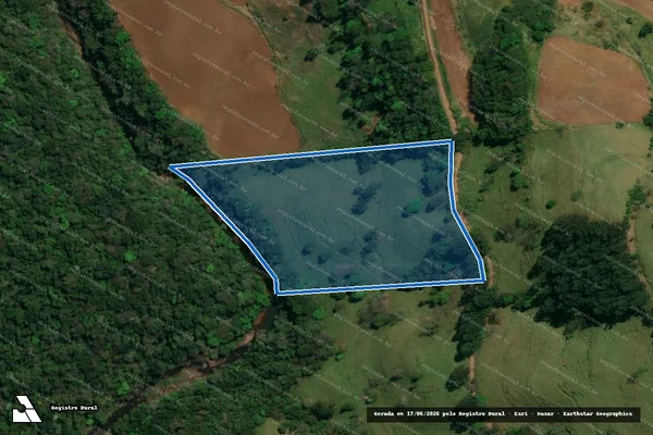 Imagem de satélite de Parte oeste lote rural nº 113, Fazenda São Vicente Palmasola - Matrícula 9776 em Palma Sola - SC