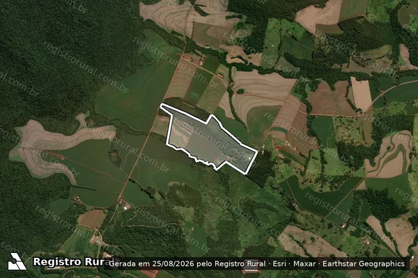 Imagem de satélite de Lote Rural nº 234-SM-3 da Gleba nº 02, da Colonia Cielito - Parcela 1 em Santa Tereza do Oeste - PR