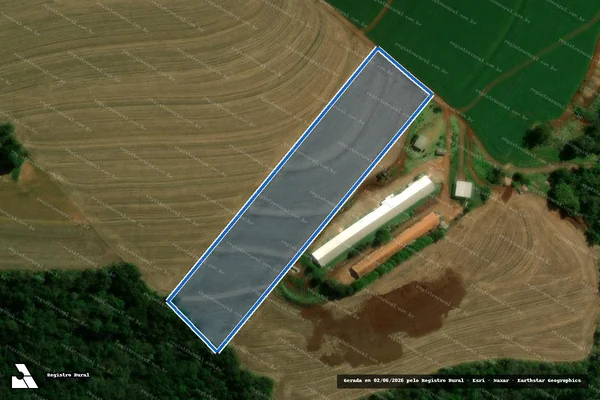 Imagem de satélite de Lote de terras rural n°110-D, Gleba n° 02, Colônia ?A? Cascavel - Lote Rural n° 110-D, Gleba n° 02, Colônia "A" Cascavel em Corbélia - PR
