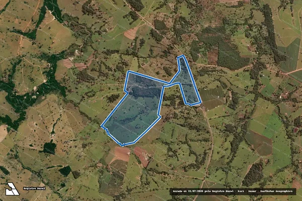 Imagem de satélite de Fazenda Córrego do Conrado, Santo Antônio e Beira do Santana e Santana - Parte 1 em Itapuranga - GO