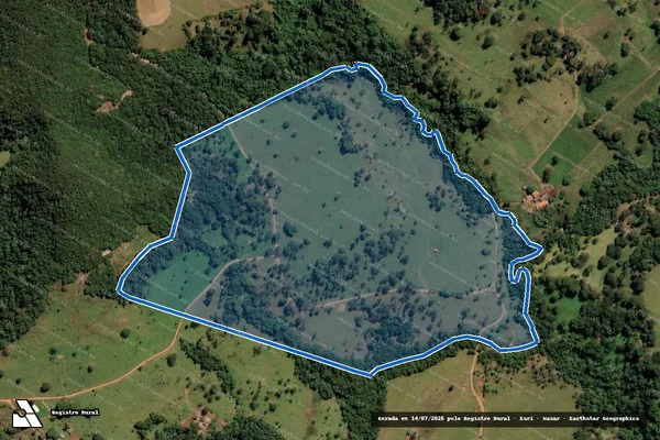 Imagem de satélite de FAZENDA DA MATA II - Matrícula 50.465 em Uberaba - MG