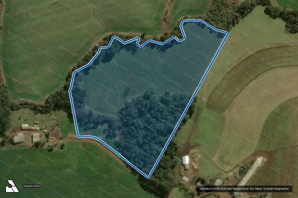 Imagem de satélite de Fazenda Jardim - Parte 1 em Ouro Verde - SC