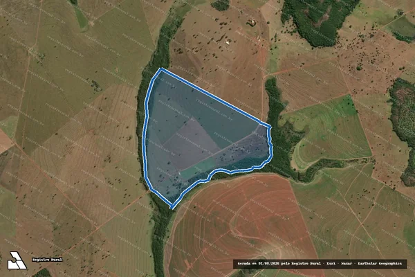 Imagem de satélite de Fazenda Alegre - Córrego Palmito - Parte 1 em Quirinópolis - GO
