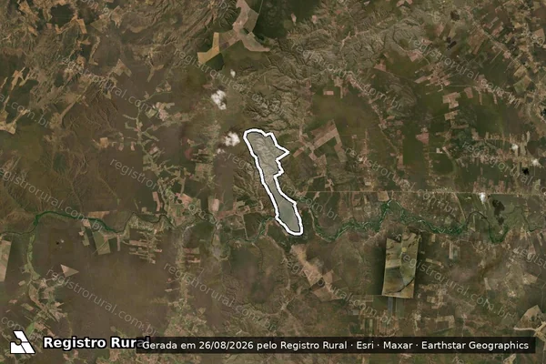 Imagem de satélite de FAZENDA BARRA DA CRUZ - FAZENDA BARRA DA CRUZ em Santa Rita de Cássia - BA