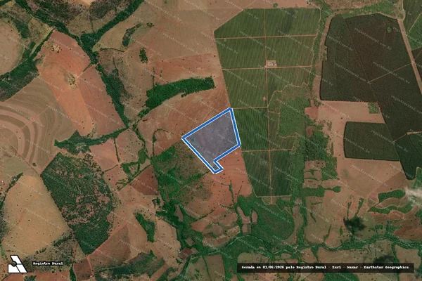 Imagem de satélite de FAZENDA BURITI CORRENTE - PARCELA B em Monte Alegre de Minas - MG