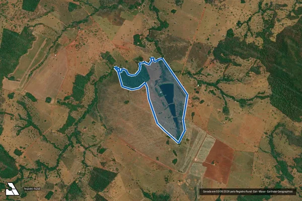 Imagem de satélite de FAZENDA LAGO AZUL - GLEBA 02 em Montes Claros de Goiás - GO