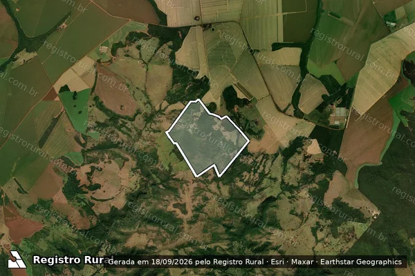 Imagem de satélite de Fazenda Aroeira ? Remanescente - Parcela 1 em Bandeirantes - MS