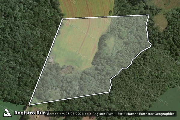 Imagem de satélite de SITIO FERENS - Matrícula 3.391 em Papanduva - SC