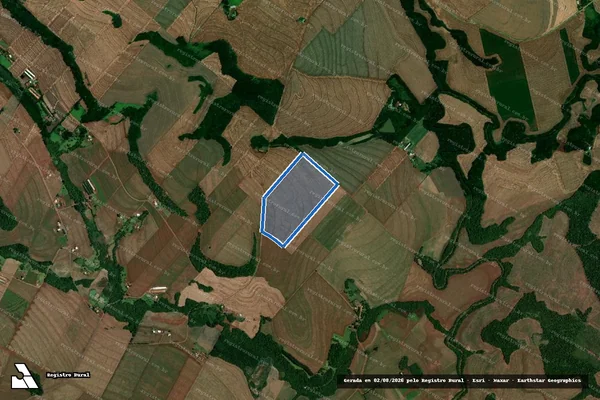 Imagem de satélite de Parte dos Lotes Rurais nºs 70 e 71, situados no 7º Polígono, da Gleba Iguaçu - Parte 1 em Serranópolis do Iguaçu - PR