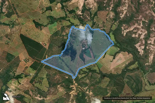 Imagem de satélite de FAZENDA SÃO SIMÃO DE BAIXO - Parte 1 em Abaeté - MG