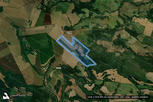 Imagem de satélite de Uma Parte destacada do lote de terras rural n° 139, Lote rural 140 e parte do lote rural n° 141, todos da Gleba n° 10, da COLÔNI - única em Cafelândia - PR