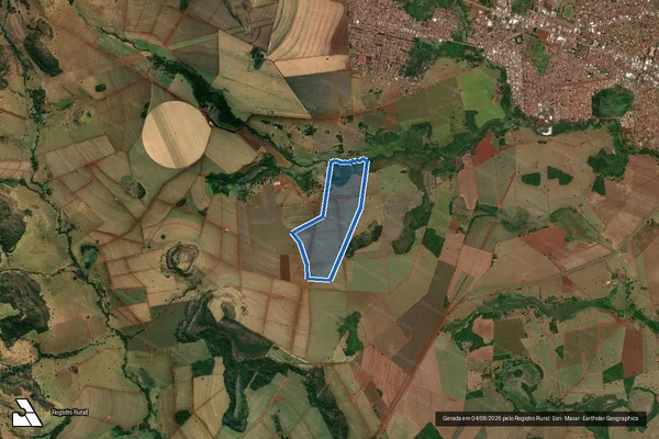 Imagem de satélite de FAZENDA ÁGUA SUJA ? REMANESCENTE - 001 em Itumbiara - GO