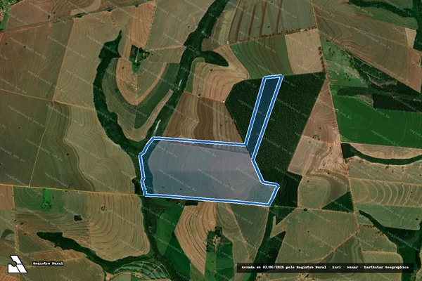 Imagem de satélite de Lote de Terra sob n° 33 à 86 ? Fazenda Barra Dourada - Parte 05 em Francisco Alves - PR