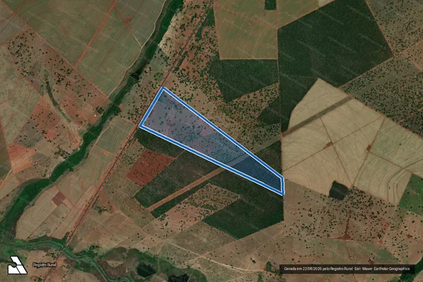 Imagem de satélite de FAZENDA CORREDEIRA - GLEBA 01 em Santa Vitória - MG