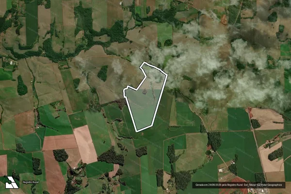 Imagem de satélite de Parte dos lotes coloniais n°s 224, 253, 254, 255, 256, 257, 258 e outro e parte de Posse dos Ribeiros - GLEBA A em Tapejara - RS