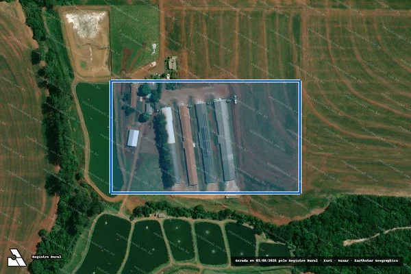 Imagem de satélite de Lote nº 09-B, subdivisão de parte remanescente do lote rural nº 09, da Gleba nº 09, do Imóvel Rio Azul Piqueroby - Lote nº 09-B, subdivisão de parte remanescente do lote rural nº 09, da Gleba nº 09, do Imóvel Rio Azul Piqueroby em Palotina - PR