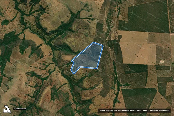 Imagem de satélite de FAZENDA JACUBA DAS TRES BARRAS - Parte 1 em Cachoeira de Goiás - GO