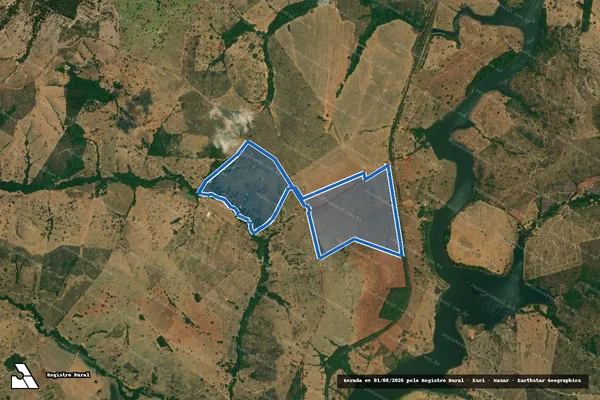 Imagem de satélite de FAZENDA GAMELEIRA - GLEBA 06 - Gleba 01 em Luziânia - GO