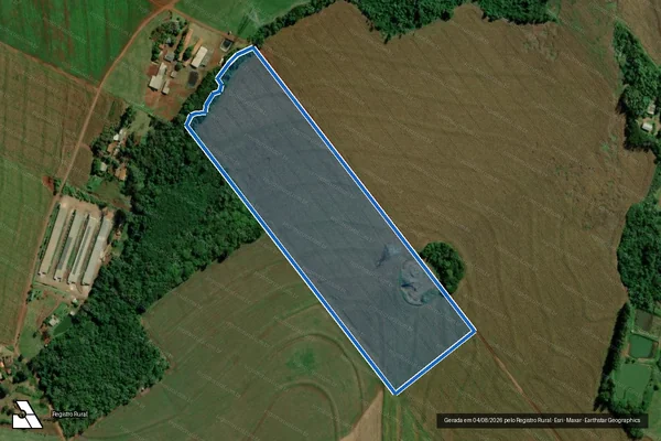 Imagem de satélite de Lote Rural n° 133-B, 28° Perímetro, Fazenda Britânia - Parte 1 em Mercedes - PR