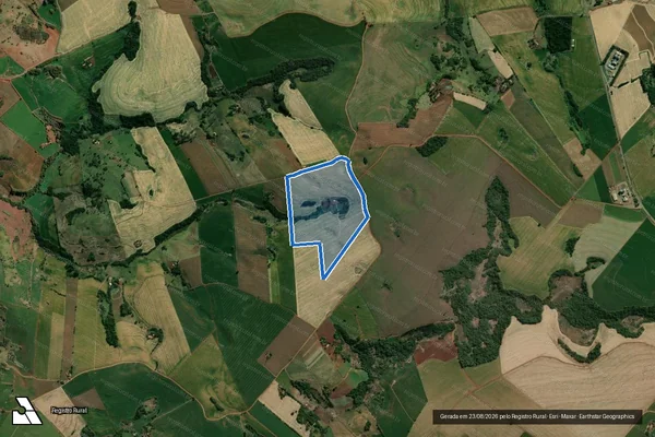 Imagem de satélite de SITIO ALIANÇA - Matrícula 7.335 em Santa Cecília do Pavão - PR