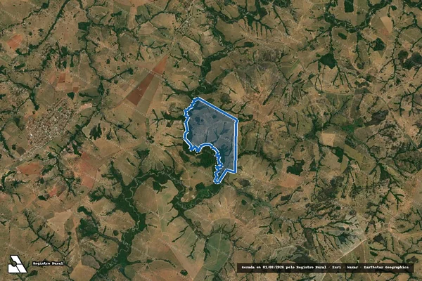 Imagem de satélite de FAZENDA TAPERÃO, PEDRA CANGA, AMARGOSO E SÃO VICENTE - PARCELA 07 em Sanclerlândia - GO
