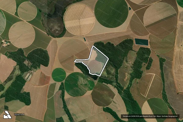 Imagem de satélite de Fazenda Santa Cruz do Salto, lugar ?Brejão? - Gleba 2 em Nova Ponte - MG