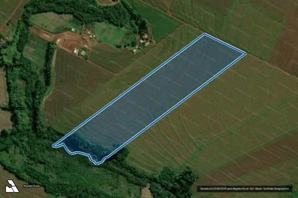 Imagem de satélite de LOTE DE TERRAS RURAL Nº 22, 22/A, 23 e 23/A, da Gleba Arnhold JQ - Parte 1 em Tupãssi - PR